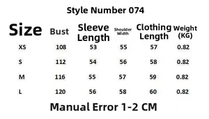 Detailed size chart for women's double-sided lapel jacket with dimensions in centimeters