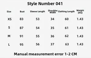 Size chart for women's winter coat with detailed bust sleeve and shoulder measurements