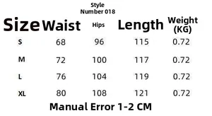 Detailed size chart for high waist straight jeans including waist and hip measurements