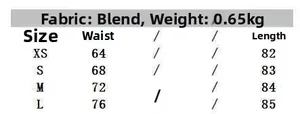 Detailed size guide table for creamy white jacquard midi skirt with fabric and weight info