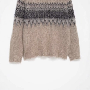 Pull en maille jacquard pour femme avec motif géométrique Fair Isle aux tons terre