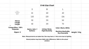 Detailed size chart for loose fit jacquard knit jacket with measurements and fabric data