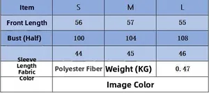 Detailed size chart for women's autumn knitwear set including top and skirt dimensions