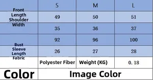 Detailed size chart for short sleeve knit cardigan showing S, M, and L measurements