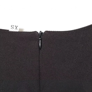 Women's summer black solid color pleated mini dress with invisible zipper detail