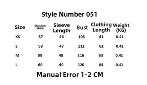 Size chart for women's printed quilted jacket including shoulder, bust and length metrics