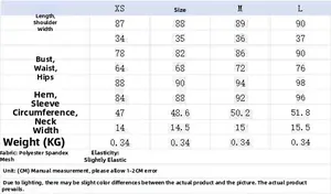 Detailed size chart for tight ruched irregular dress showing measurements for XS to L sizes