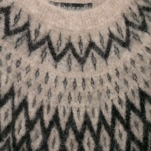 Jacquard-Strickpullover aus Alpakawolle mit Rautenmuster und flauschiger Textur für Damen