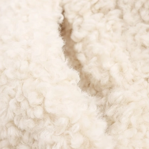 Chic off-white sherpa fleece teddy coat with soft textured wool-like fabric for women