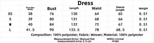 Detailed size guide for velvet dress showing shoulder and bust measurements in centimeters