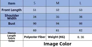 Size chart for slim fit long sleeve knit cardigan showing chest and length measurements