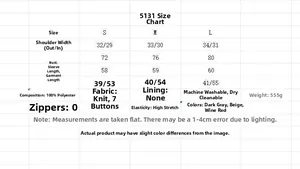 Detailed size chart for lace edge knit cape jacket including S, M, L measurements