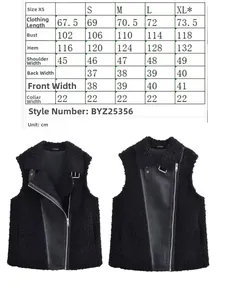 Tableau des tailles détaillé pour gilet en polaire femme avec mesures de XS à XL