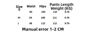 Tableau des tailles avec mesures de taille, hanches et longueur pour jeans larges à taille haute
