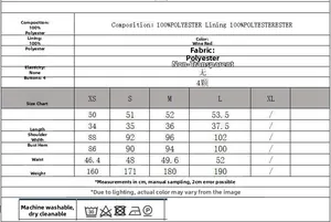Detailed size chart for burgundy slim fit vest with polyester fabric measurements