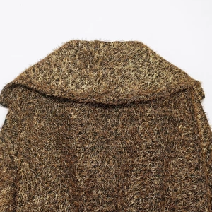 Veste bomber oversize pour femme en maille métallique dorée avec texture scintillante