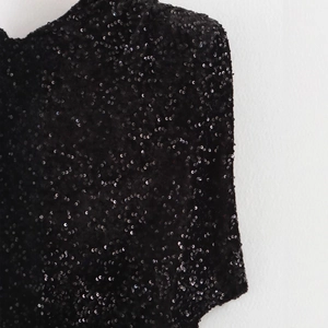 Robe moulante élégante à paillettes noires avec sequins réfléchissants pour femmes