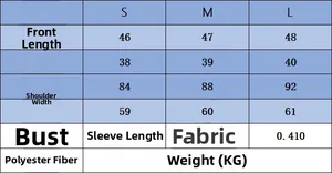Guide des tailles détaillé pour pull en maille à col rond pour femme en S, M, L