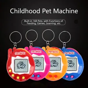 Retro egg-shaped electronic pet game consoles in four colors with 168 built-in pets