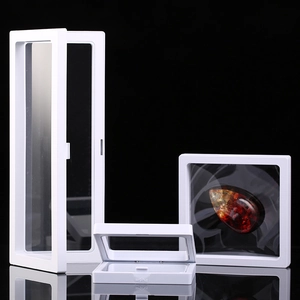 White PE film suspension jewelry display boxes in square and rectangular shapes