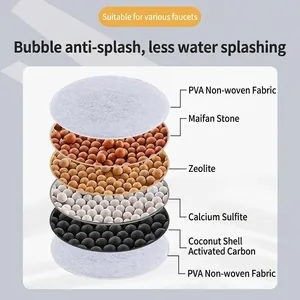 Rotating kitchen faucet filter with six-layer medical stone water purification system