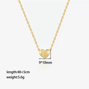Polierte 18K vergoldete Herzanhänger Halskette mit den Maßen 9x10mm für Damen