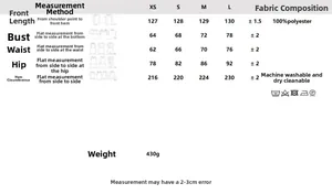 Size guide for tube dress with measurements for bust waist and hips in centimeters