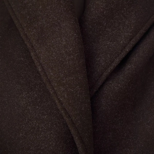 Chic dark grey mid-length wool coat featuring a stylish lapel and premium thick wool texture
