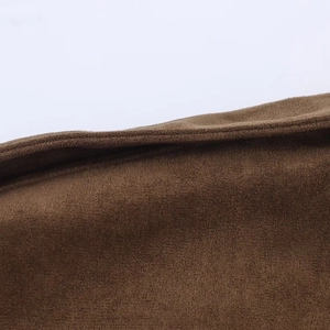 Close-up of the vintage brown faux suede texture on this stylish aviator jacket