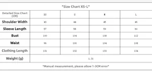 Detailed size chart for the slim fit solid long coat including XS to L measurements