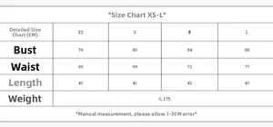 Detailed size chart for women tube top with tie belt across sizes XS to L in centimeters