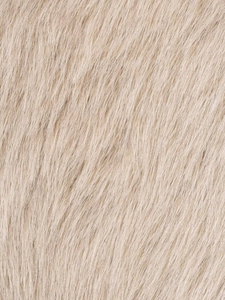 Detailed close-up showing the soft texture of light beige faux fur on a women's jacket