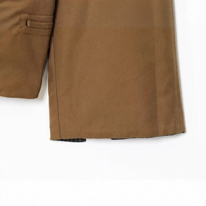 Minimalist camel double-sided trench coat featuring premium twill fabric and fine stitching