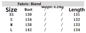 Size chart for women loose slip dress with bust and length measurements in cm