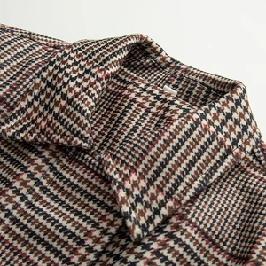 Veste aviateur pour femme à motif pied-de-poule avec doublure chaude et texture chic