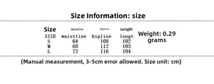Size chart for women's V-neck set showing waist and hip measurements in cm