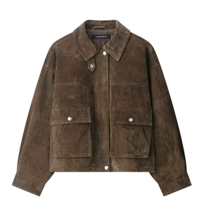 Veste en Daim Synthétique pour Femme Vintage Streetwear Coupe Ample Revers Boutonné Vêtement d'Extérieur Avec Grandes Poches à Rabat Manteau Décontracté