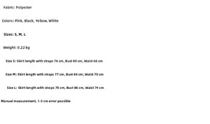 Detailed size chart for women summer dress including measurements for S M and L sizes