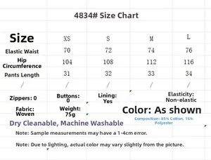 Tableau des tailles pour ensemble chemise et short brodé pour femme de la taille XS à L