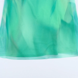 Elegant emerald green double-layered mesh maxi dress for women featuring fine tulle fabric