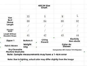 Size chart with XS-L dimensions, bust and length measurements for floral bow top
