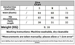 Guide des tailles détaillé pour shorts en maille avec mesures de taille et de hanches