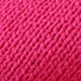Macro shot of rose red knitted fabric showing thick ribbed texture and V-stitch pattern