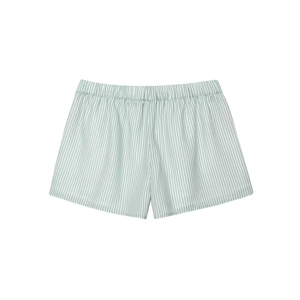 Gestreifte lockere Shorts in Minzgrün mit elastischem Bund für Frühlings-Schlafanzugset