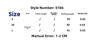 Detailed size chart for halter top with adjustable straps and length measurements