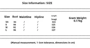Size guide for women's halter midi dress with bust, length, and weight parameters
