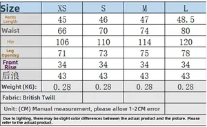 Size chart showing XS to L measurements for casual loose short sets with fabric details
