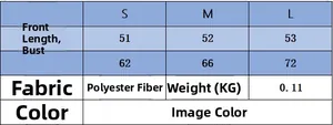 Size chart for women's knit vest with detailed length and bust measurements for S M L