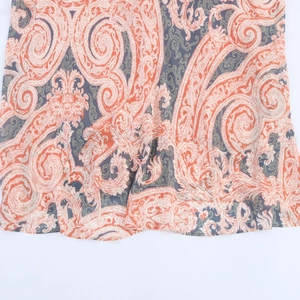 Abito da donna primavera 2025 con stampa paisley in leggero chiffon arancione e blu