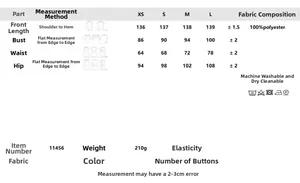 Size chart for slim fit halter dress with detailed measurements and fabric specifications